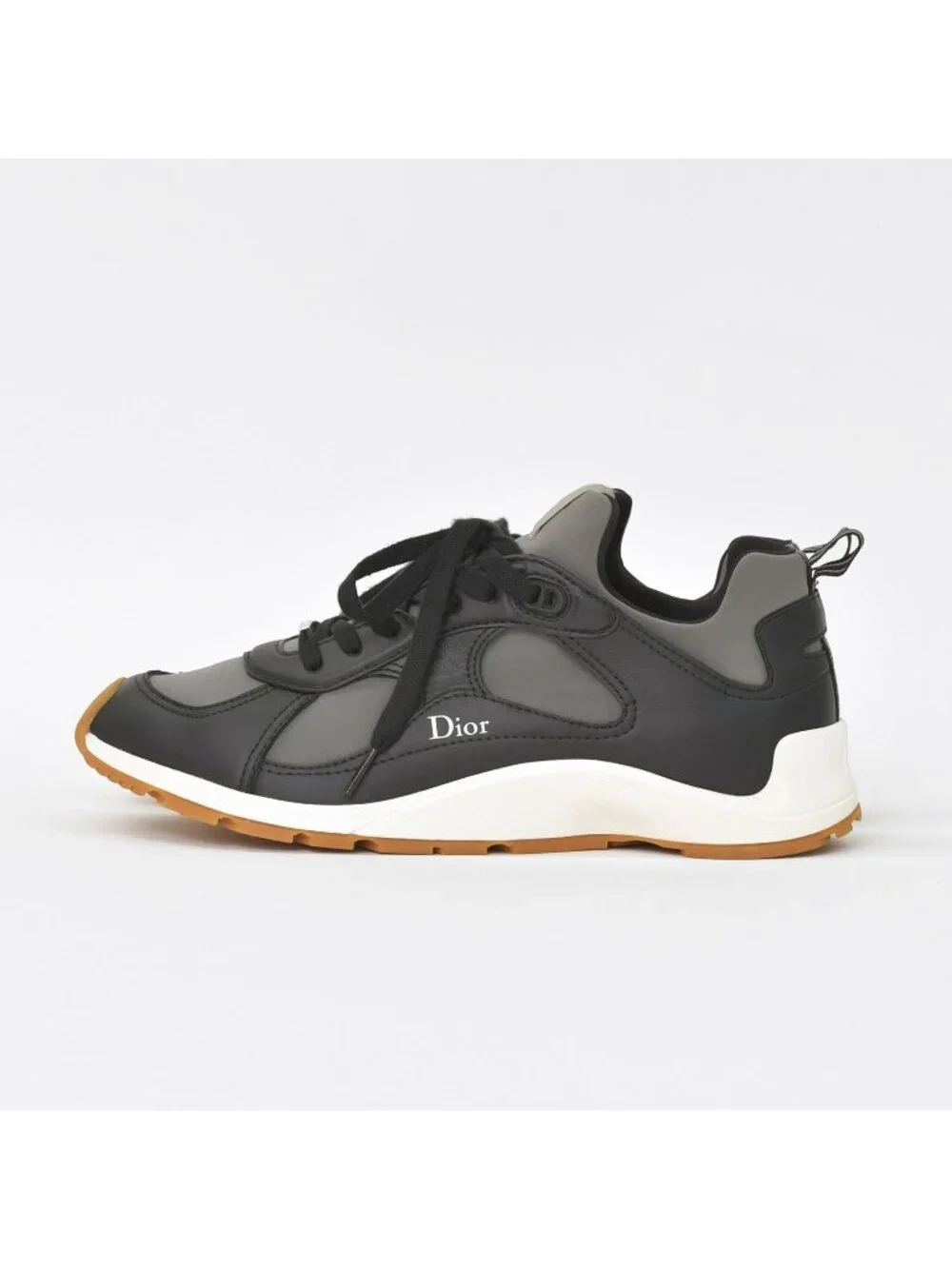 Dior Mile Sneakers Smooth Lambskin Neoprene Black White Brown
